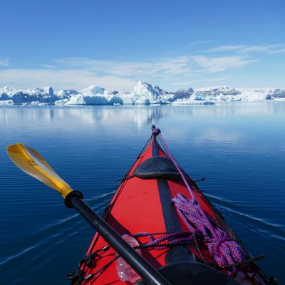 Kayak Eisberge